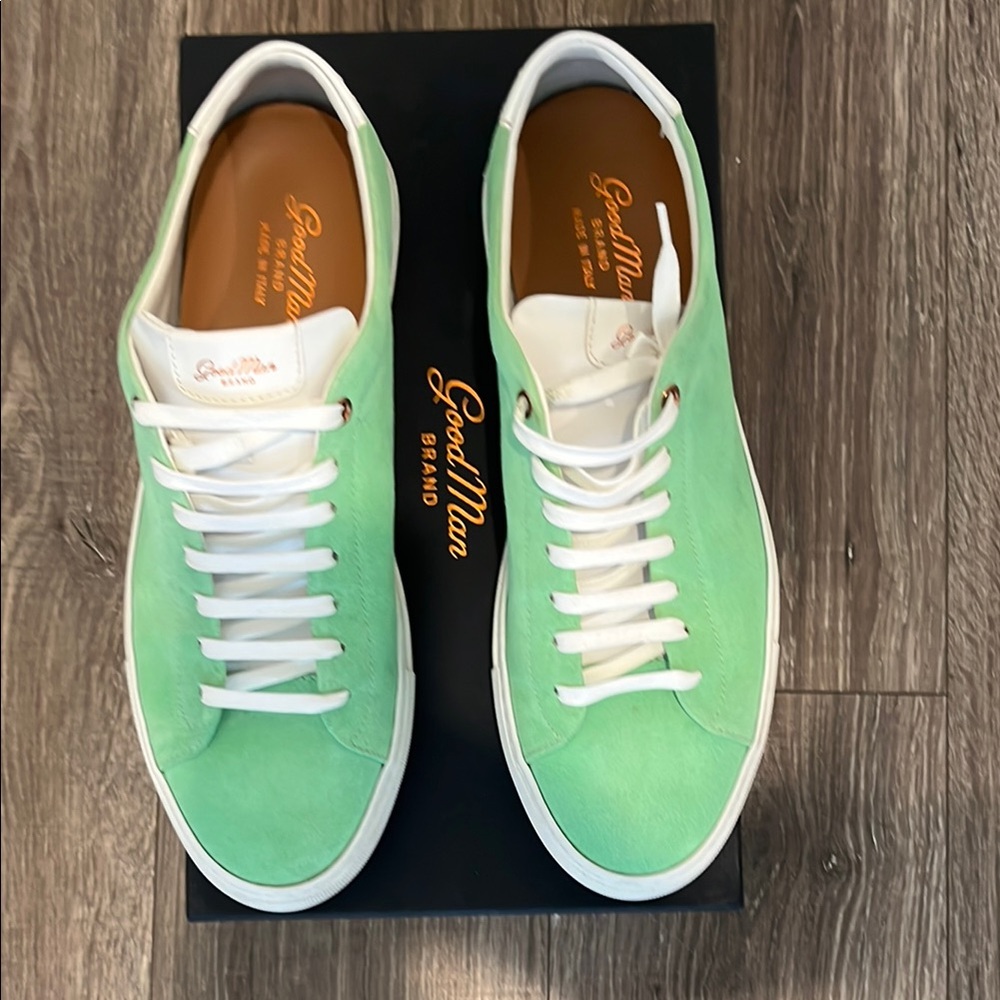 Good Man Brand from Italy in Light Green and White Men’s Sneakers